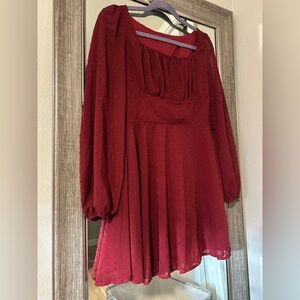 Textured Little Red Dress from SHEIN